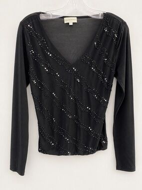 Elegant Black Sequin Women's Top